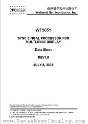 WT9051 datasheet pdf Weltrend Semiconductor