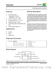 APA4558KC-TR datasheet pdf ANPEC Electronics Corporation