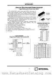 IN74HC4051N datasheet pdf INTEGRAL Semiconductor Devices