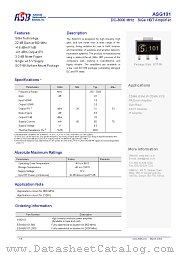 ASG101 datasheet pdf Advanced Semiconductor Business Inc