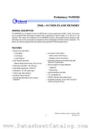 W49F020-70 datasheet pdf Winbond Electronics