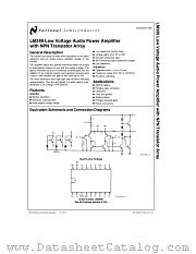 LM389N datasheet pdf National Semiconductor