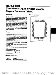 HD44103 datasheet pdf Hitachi Semiconductor