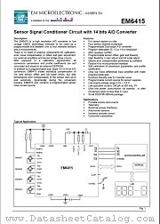 EM6415V2SS36A datasheet pdf EM Microelectronic-Marin SA