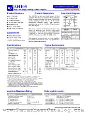 AH103-PCB900 datasheet pdf WJ Communications
