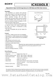 ICX039 datasheet pdf SONY
