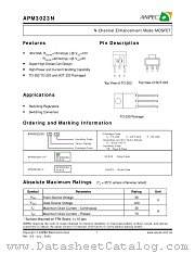 APM3023N datasheet pdf ANPEC Electronics Corporation