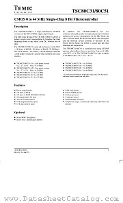 TSC80C31-12AXB/883 datasheet pdf TEMIC