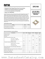 DR3100 datasheet pdf RF Monolithics Inc
