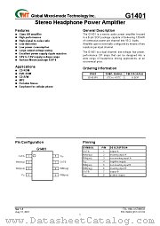 G1401 datasheet pdf Global Mixed-mode Technology