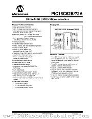 PIC16LC72AT-20I/SP datasheet pdf Microchip