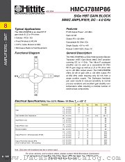 HMC478MP86 datasheet pdf Hittite Microwave Corporation