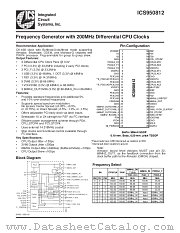 ICS950812 datasheet pdf Integrated Circuit Systems