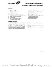 HT48R50-2 datasheet pdf Holtek Semiconductor