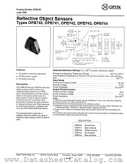 OPB742 datasheet pdf Optek Technology