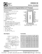 ICS9248-136 datasheet pdf Integrated Circuit Systems
