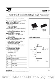 M29F040-70XN1R datasheet pdf ST Microelectronics