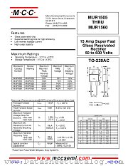 MUR1505 datasheet pdf Micro Commercial Components