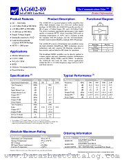 AG602-89G datasheet pdf WJ Communications
