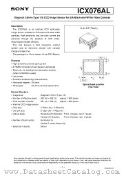 ICX076 datasheet pdf SONY