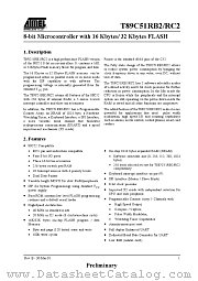 T89C51RC2-3CTCM datasheet pdf Atmel