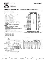 ICS932S203 datasheet pdf Integrated Circuit Systems