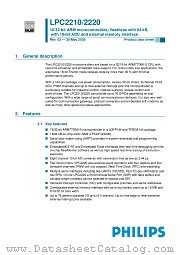 LPC2220 datasheet pdf Philips