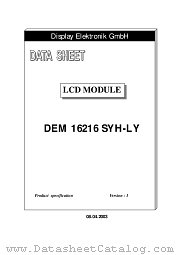 DEM16216SYH-LY datasheet pdf etc