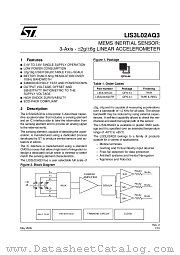 LIS3L02AQ3 datasheet pdf ST Microelectronics