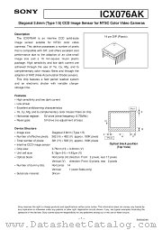 ICX076 datasheet pdf SONY