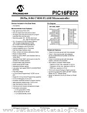 PIC16F872T-I/SP datasheet pdf Microchip