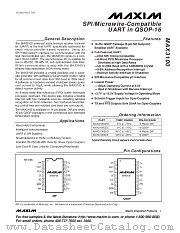 MAX3100CEE datasheet pdf MAXIM - Dallas Semiconductor