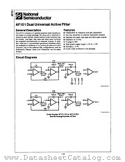AF151 datasheet pdf National Semiconductor