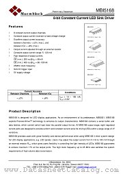 MBI5168CDW datasheet pdf Macroblock