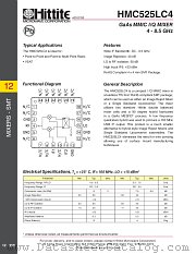 HMC525LC4 datasheet pdf Hittite Microwave Corporation