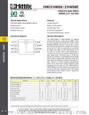 HMC214MS8 datasheet pdf Hittite Microwave Corporation