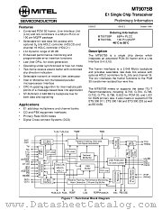 MT9075B-1 datasheet pdf Mitel Semiconductor