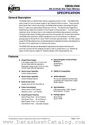 EM39LV040-70FHC datasheet pdf ELAN Microelectronics