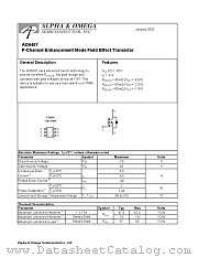 AO6407 datasheet pdf Alpha & Omega Semiconductor