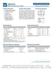 AH102 datasheet pdf WJ Communications