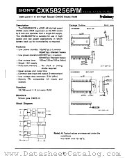 CXK58256P-10L datasheet pdf SONY