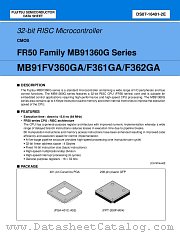 MB91F361GAPFVS datasheet pdf Fujitsu Microelectronics
