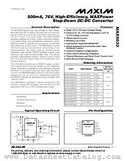 MAX5033AUSA datasheet pdf MAXIM - Dallas Semiconductor