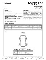 MWS5114D3 datasheet pdf Intersil