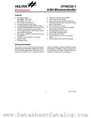 HT48C50 datasheet pdf Holtek Semiconductor