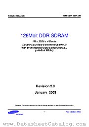 K4D263238A-GC50 datasheet pdf Samsung Electronic