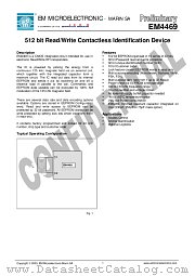 EM4469V1WW27 datasheet pdf EM Microelectronic-Marin SA