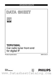 TEF6700HL datasheet pdf Philips