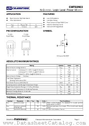 CMT60N03N252 datasheet pdf Champion Microelectronic Corporation