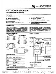 CAT24C16 datasheet pdf Catalyst Semiconductor